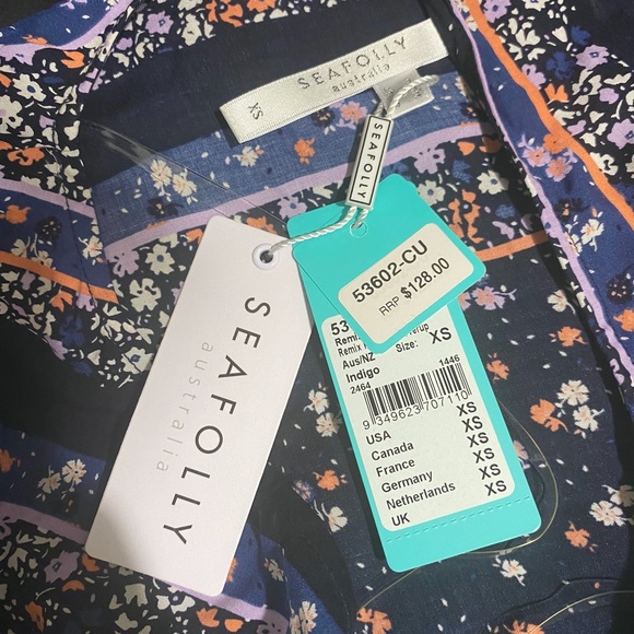 Seafolly Remix Indigo Floral Coverup - Picture 9 of 12